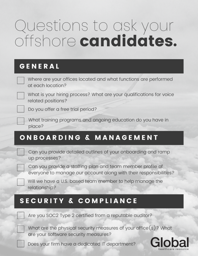 Questions to ask your offshore candidates. 